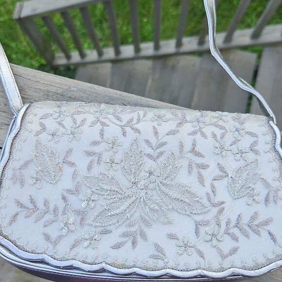 Stuart Weitzman Metallic Embroidered Shoulder Bag - Picture 2 of 7